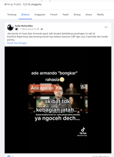 [Cek Fakta] Video Ade Armando Bongkar Rahasia Rezim Jokowi dan Kaitannya dengan Isu Penundaan Pemilu? Ini Faktanya